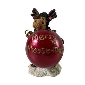 The Boyds Collection Naughty & Nice Moose Christmas Place Card Holder Ornament
